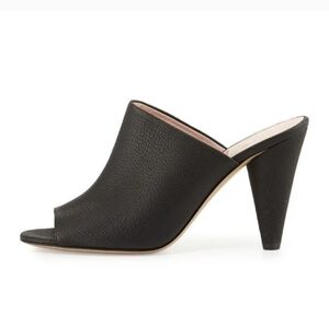 Kate Spade New York Bova peep-toe cone-heel mule black Pebble Leather 8 B